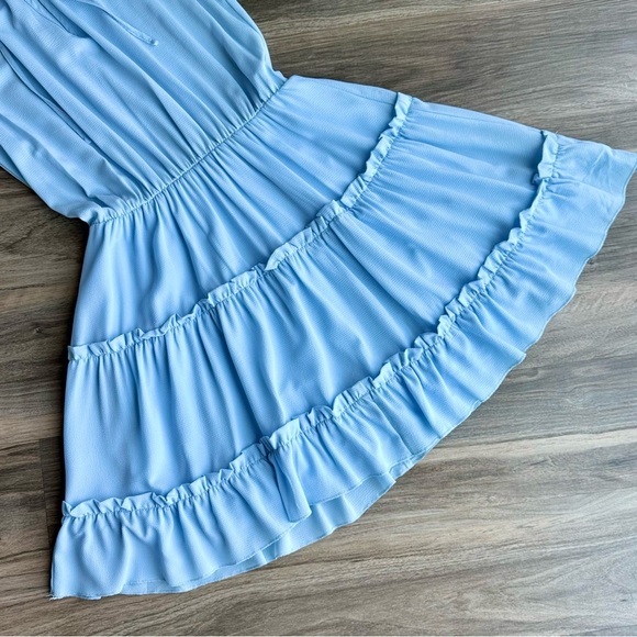 Boutique Brand - Sleeveless Tiered Ruffle Baby Blue Dress Size S - Picture 7 of 11